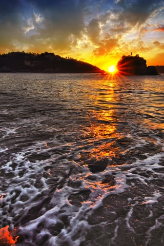 Закат в лагуне обои