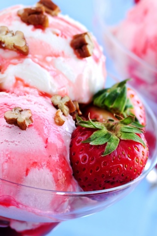 Клубничное мороженное обои
