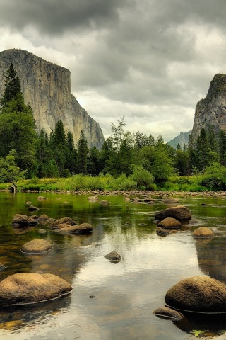 Мелкое русло реки обои