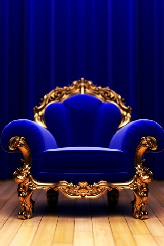 Королевское синее кресло обои