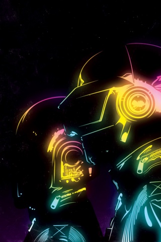 Яркий скетч Daft Punk обои