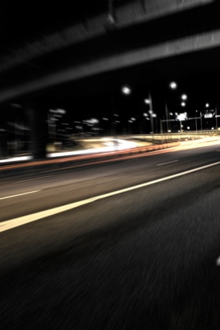 Дорога в ночном городе обои