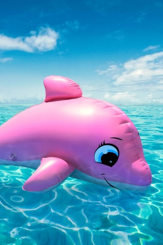 Надувной розовый дельфин обои