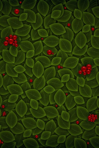 Векторные листья с ягодами обои