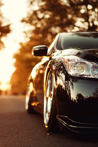 Автомобиль на закате обои