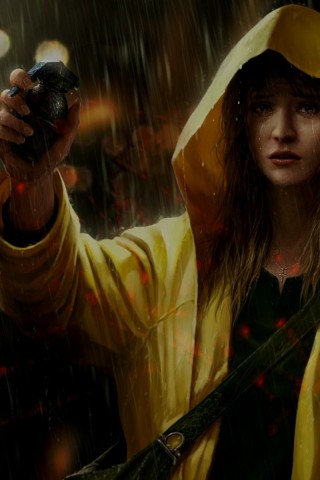 Девушка с гранатой обои