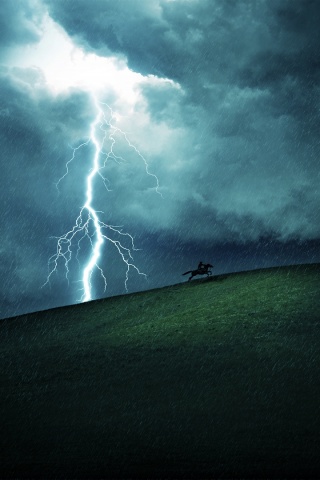 Всадник в буре обои