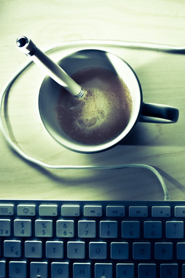 Ручка в кофе обои