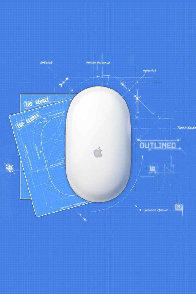 Чертеж яблочной мышки обои