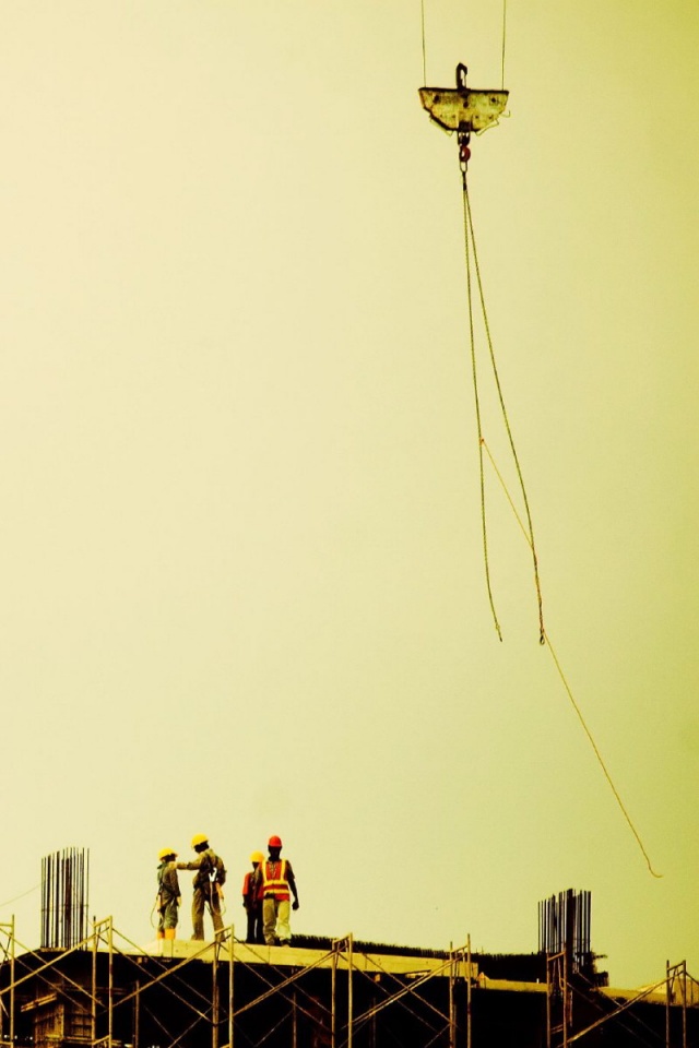 Строители на объекте обои