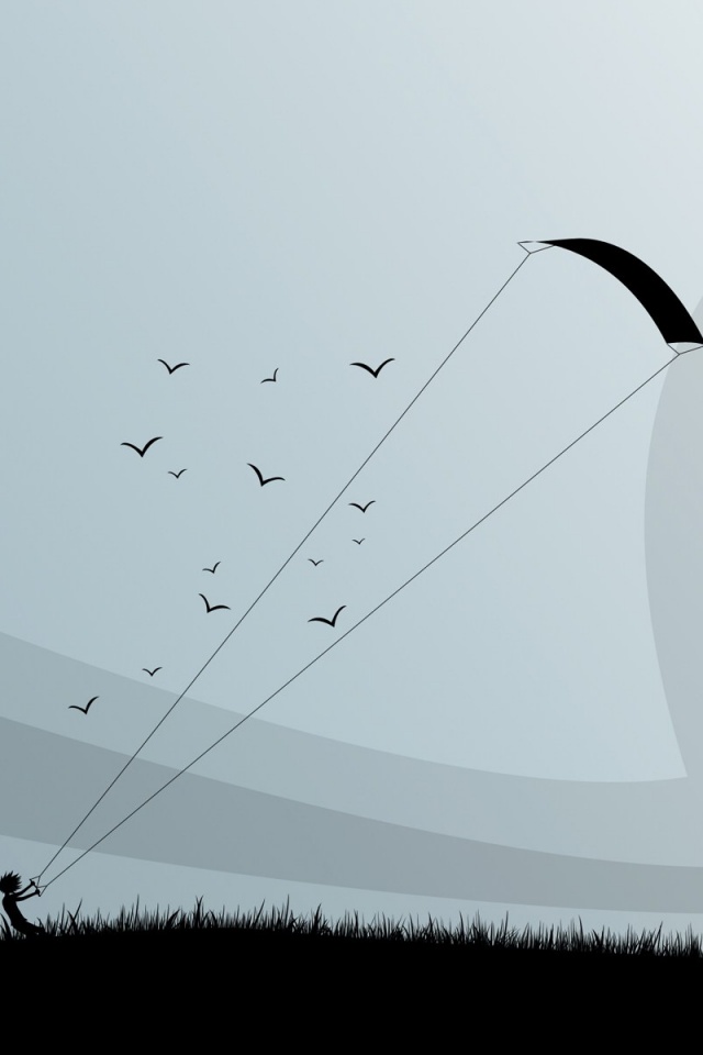 Запуск воздушного змея обои