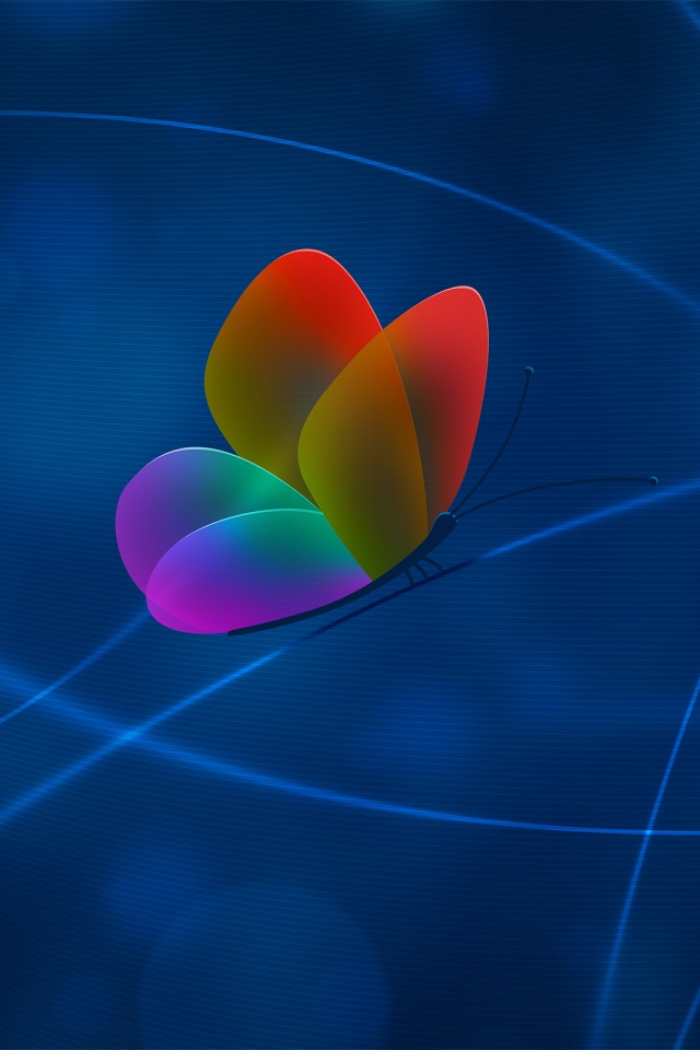 Бабочка с радужными крыльями обои