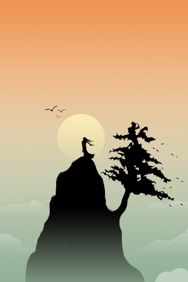 Одна на вершине обои