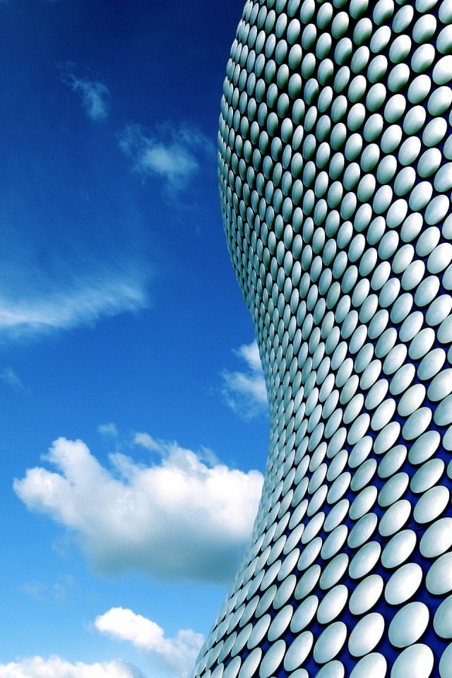 Стена из белых кругов обои