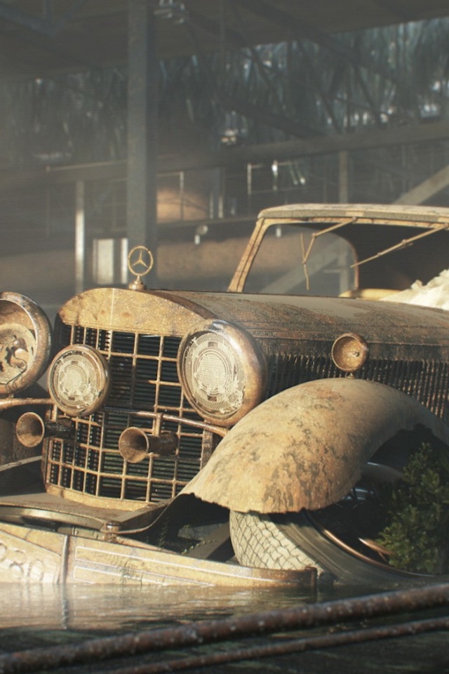 Гниющий ретро мерседес обои