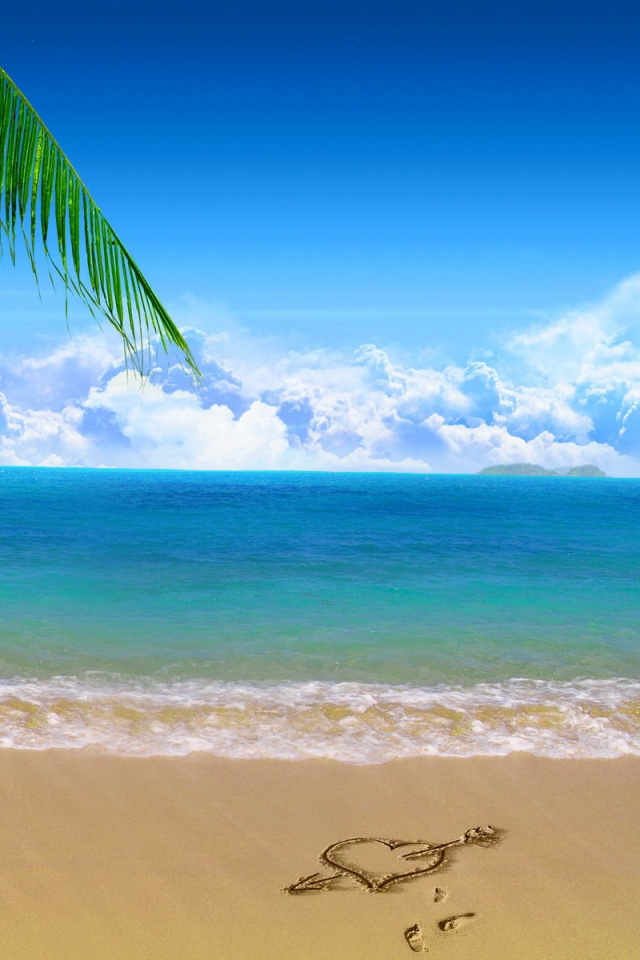 Любовь на океанском берегу обои