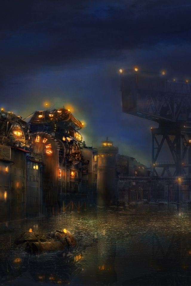 Портовые огни обои