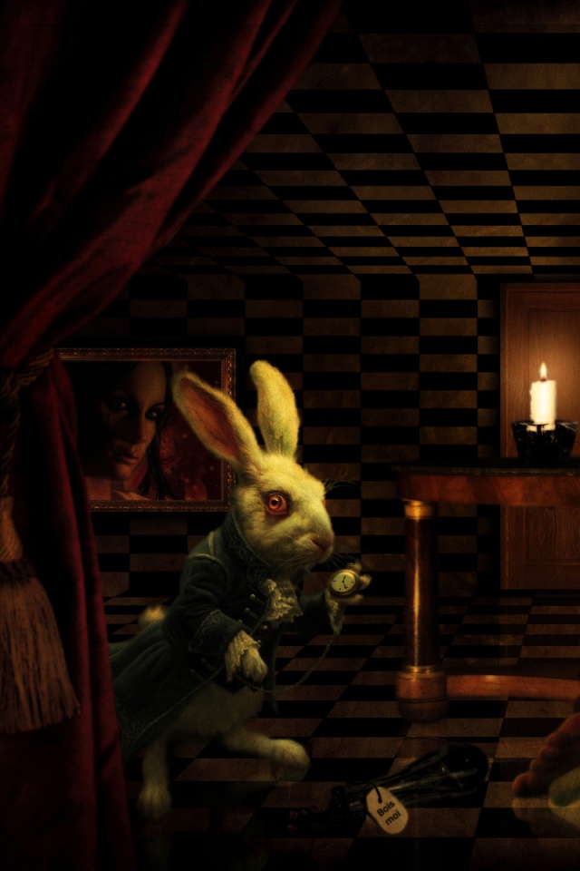 Алиса и белый кролик обои
