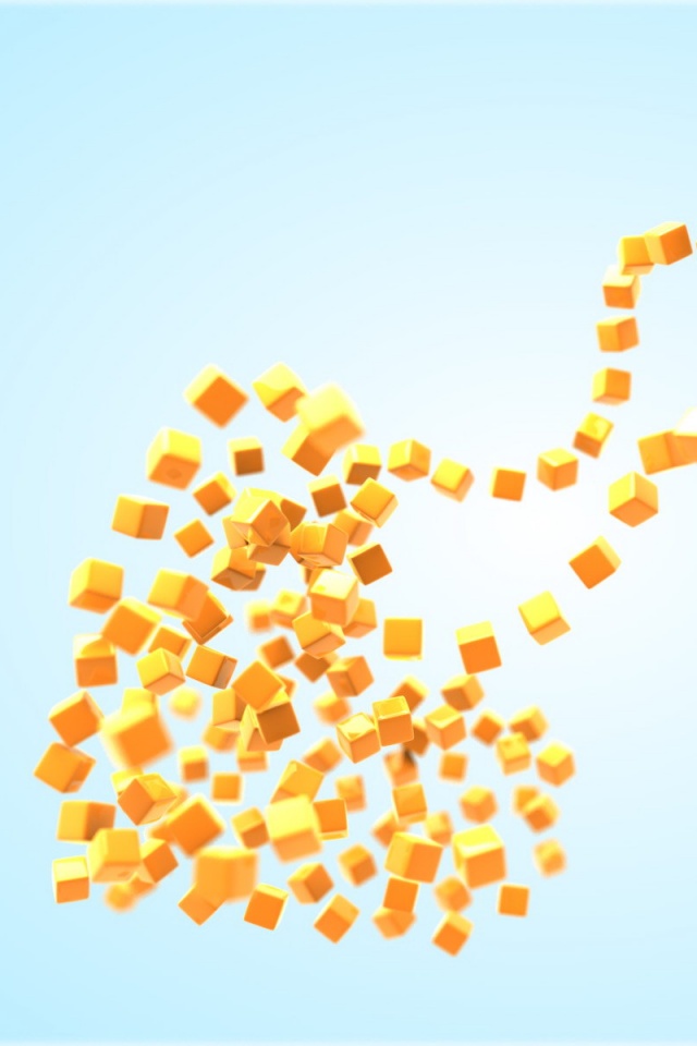 Сердце из кубиков обои