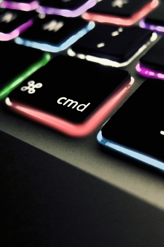 Разноцветная клава макбука обои