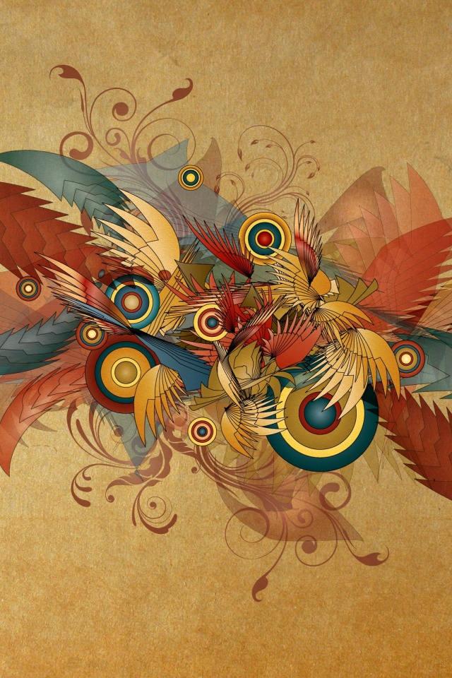 Перья и круги обои