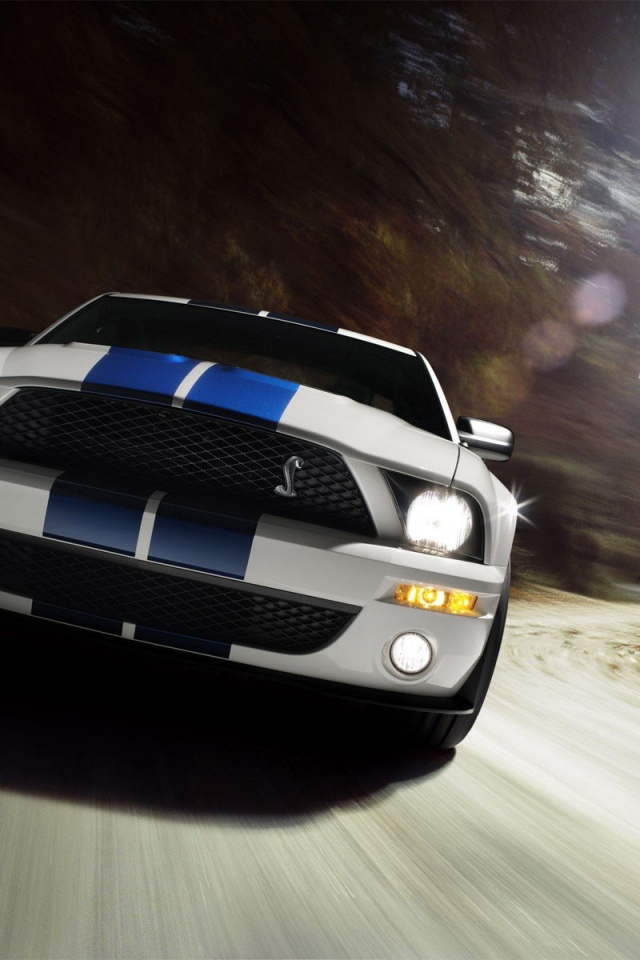 Форд Шелби с синими полосками обои