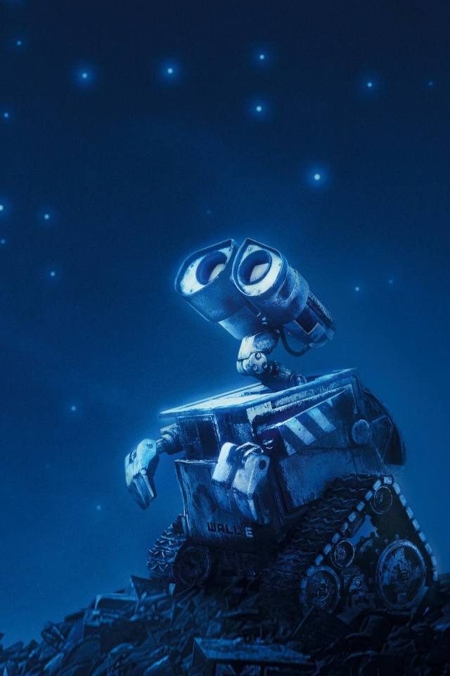 Валли смотрит на звезды обои