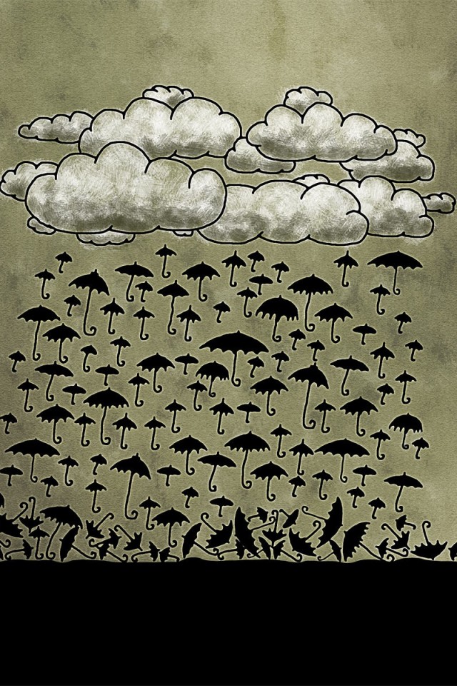 Дождь из зонтиков обои