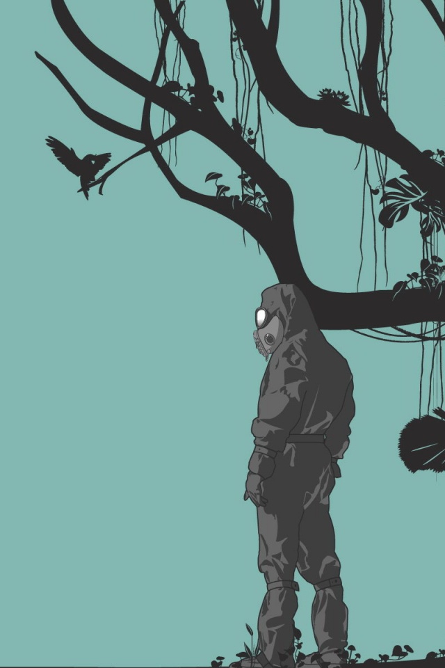 Человек в защитном костюме обои