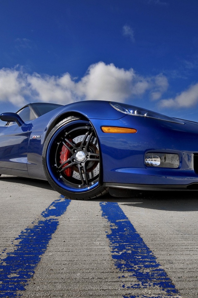 Синий спорткар обои