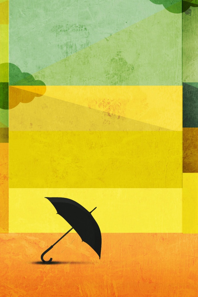 Силуэт зонтика обои