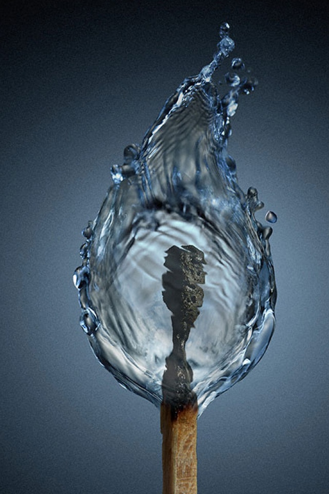 Водяное пламя спички обои