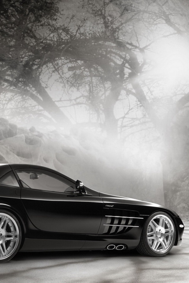 Черный спорткар Мерседес обои