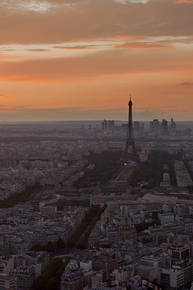 Вид на вечерний Париж обои