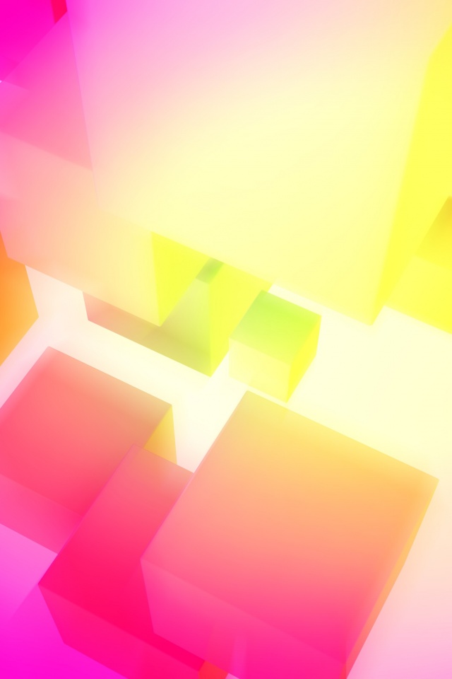 Розовые и желтые кубики обои