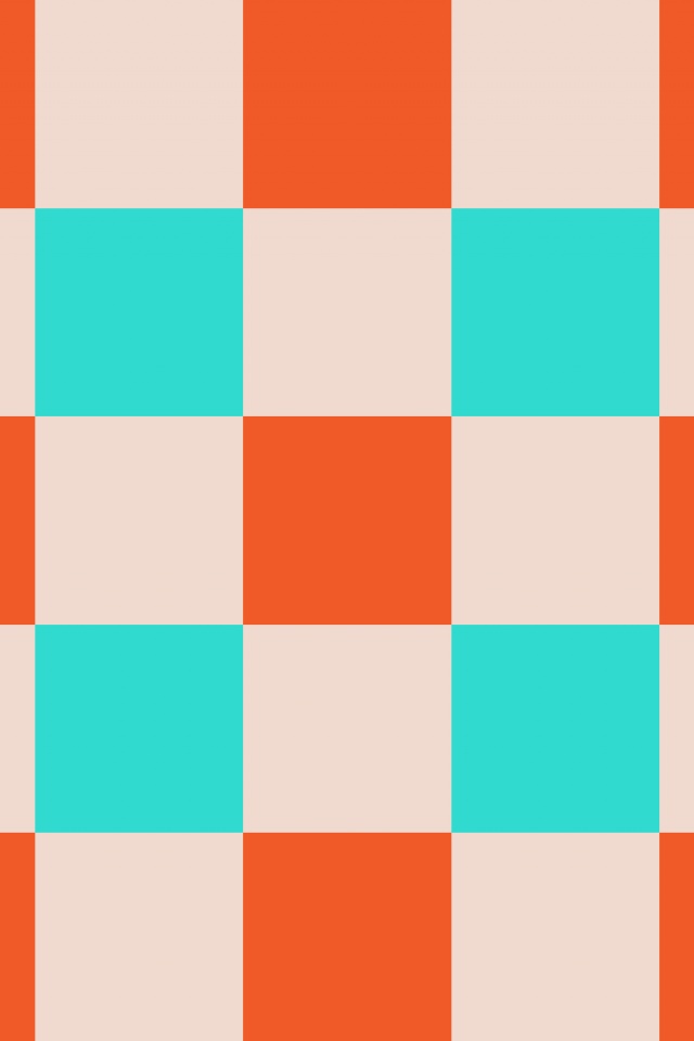 Оранжевые голубые и белые клетки обои