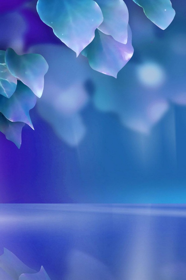 Синие листья обои