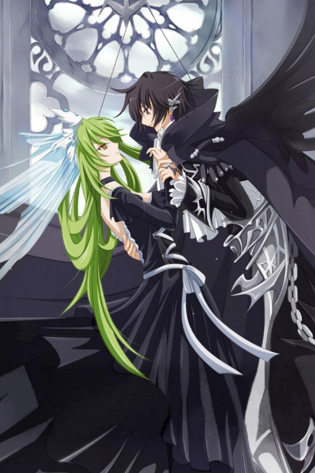 Танец под витражом обои