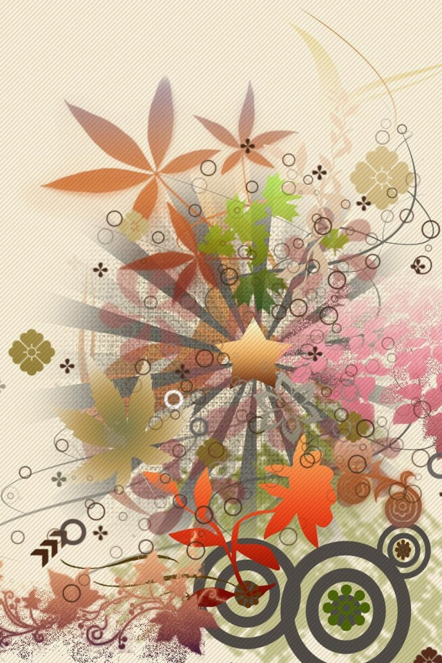 Звездно-листовая абстракция обои