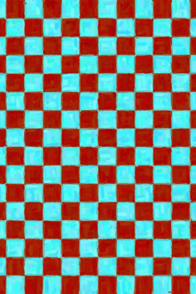 Рисованные красно-голубые клетки обои