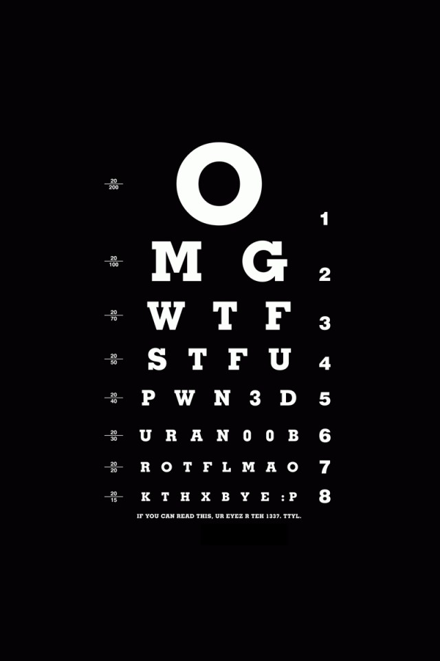 Таблица для проверки зрения обои