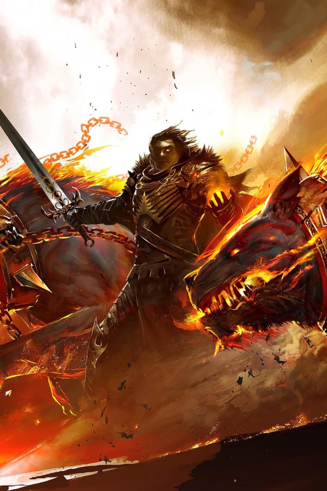 Темный рыцарь и гончие смерти обои