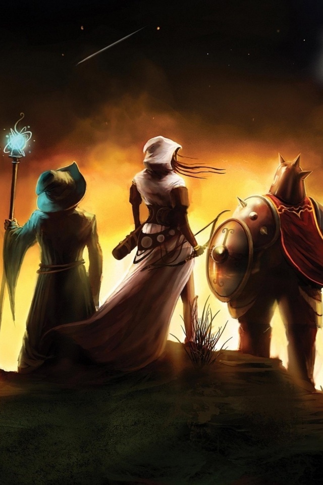 Воин, лучник и маг обои