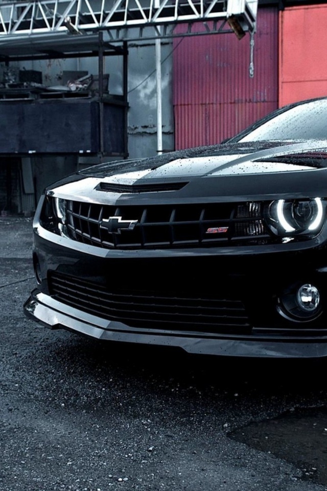 Черный шевроле камаро SS обои