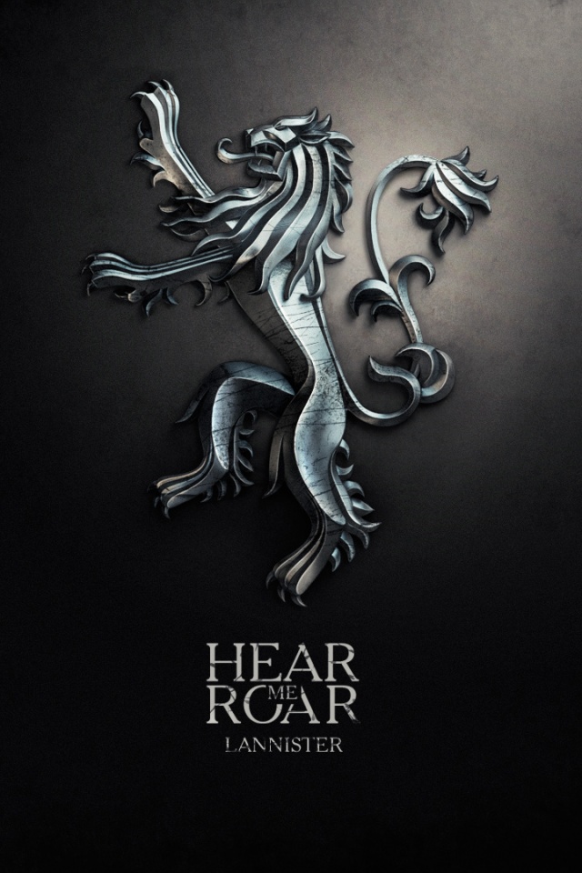 Металлический герб дома Ланнистеров обои