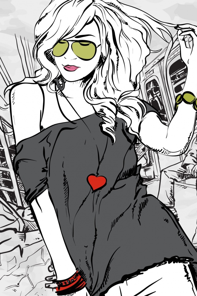 Стильная девушка в метро обои