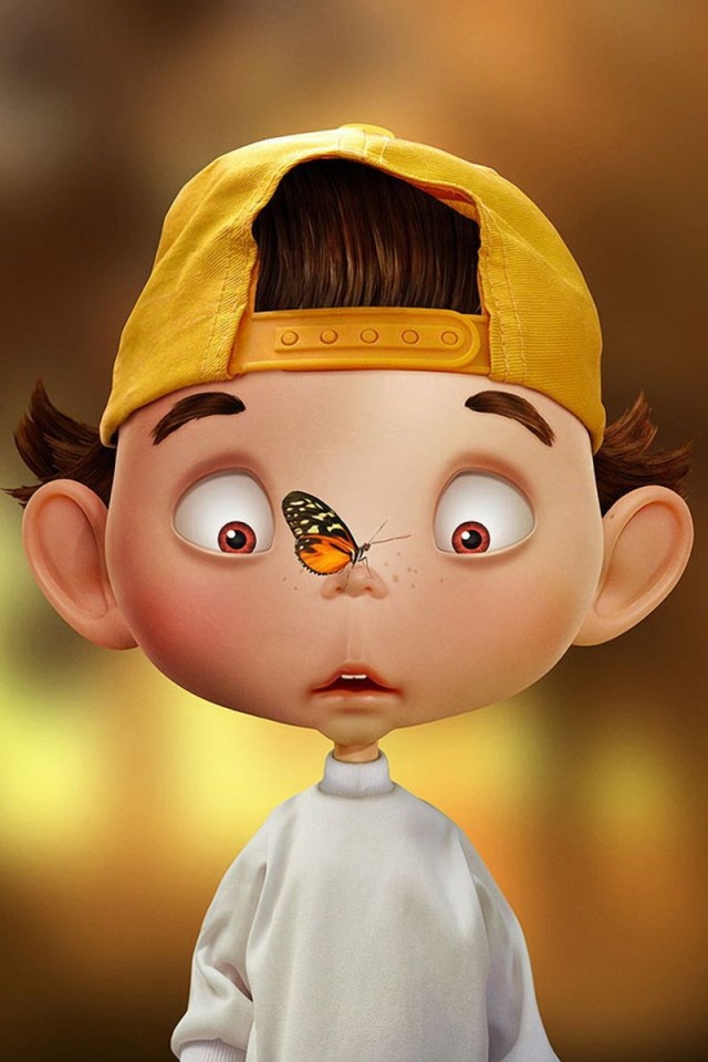 Бабочка на носу обои