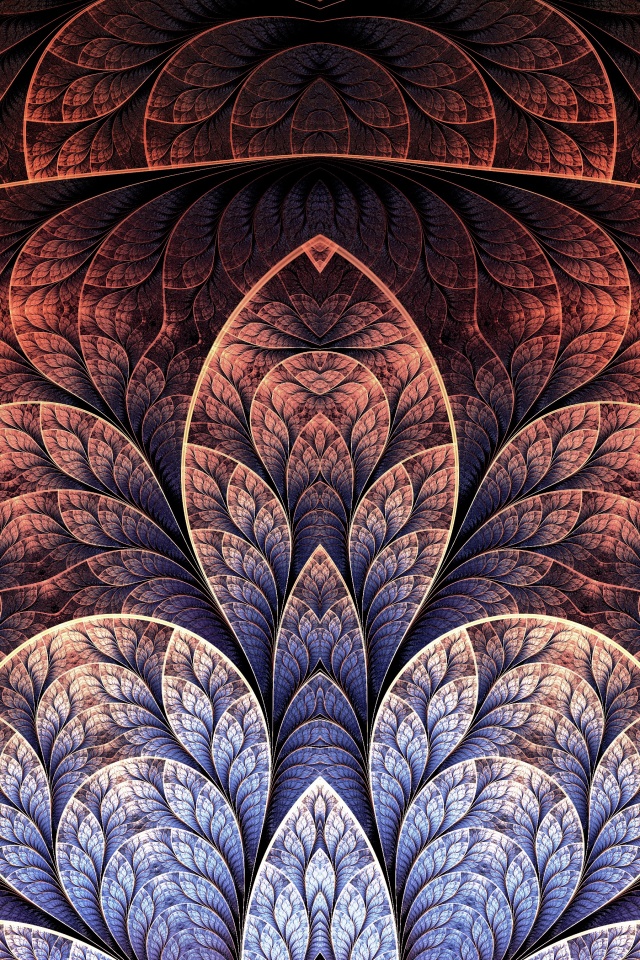 Фрактальные листья обои