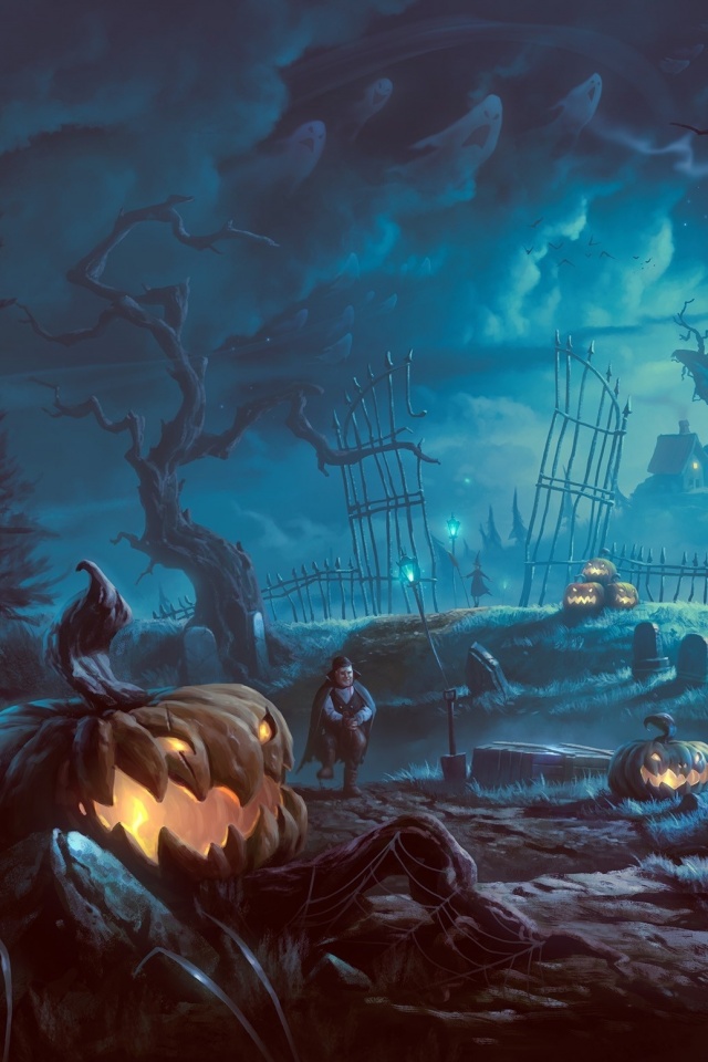 Кладбище на Хэллоувин обои