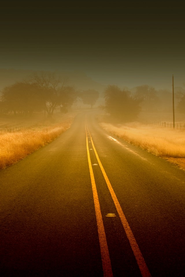 Туманная дорога обои